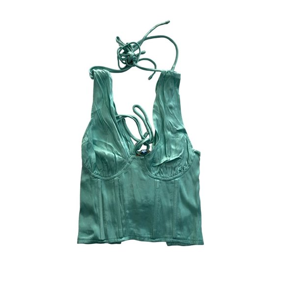 VRG GRL Tops - NWT VRG GRL Midnight Noir Bustier in Aqua Blue